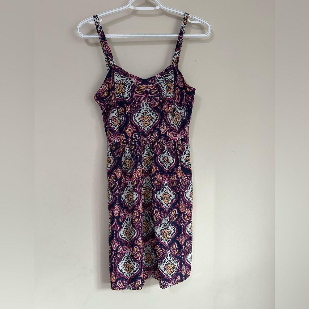 J. Crew Colorful Paisley Print Sundress Lined Spaghetti Strap